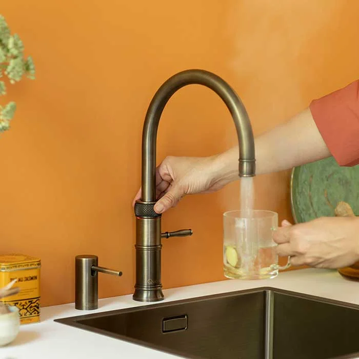 Quooker Fusion tap in patinated brass