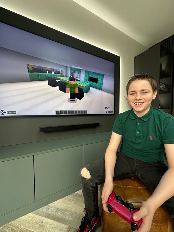 jake playing a computer game