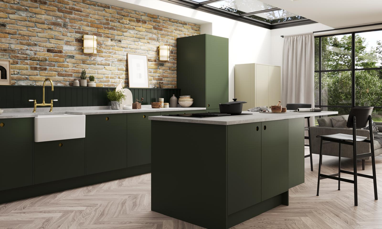 modern kitchen in green