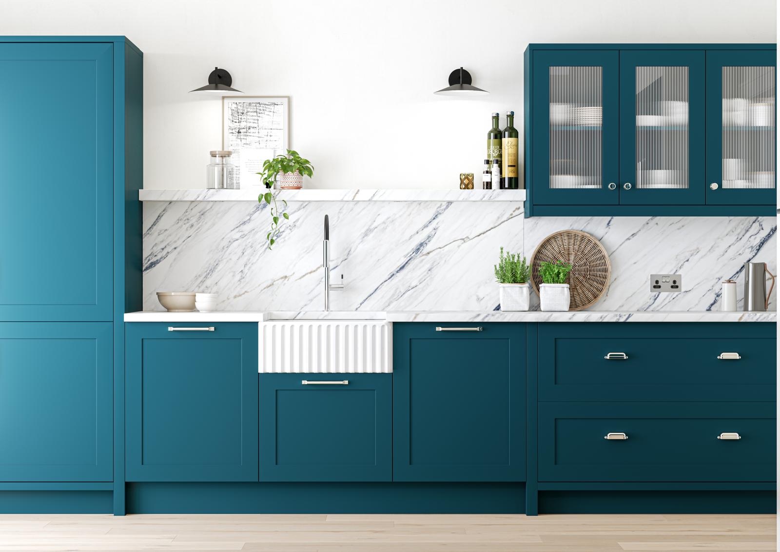 modern turquoise kitchen