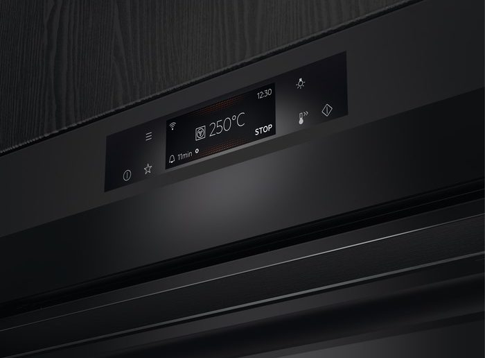 AEG matt black oven display