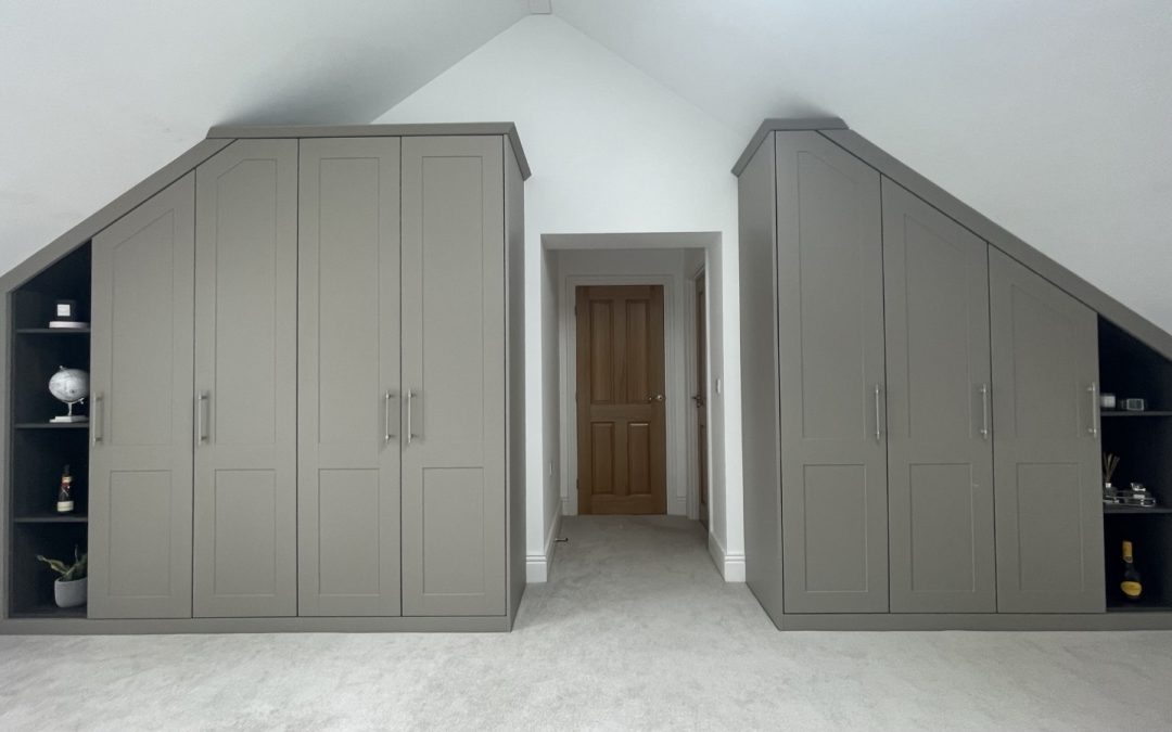 bespoke wardrobes built into a pitched roof