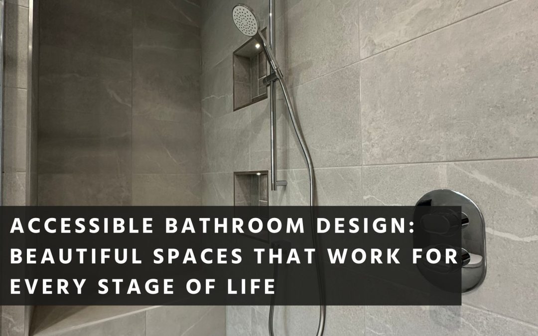 Accessible bathroom in grey, designed for Newcastle and north east proprieties